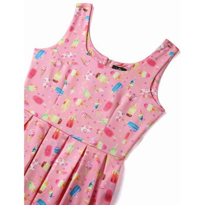 Amanda Swing Dress in Pink Popsicle Print