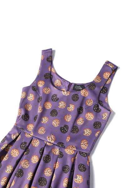 PRE ORDER Amanda Purple Cookie Print Swing Dress