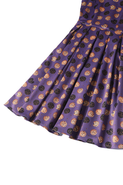 PRE ORDER Amanda Purple Cookie Print Swing Dress