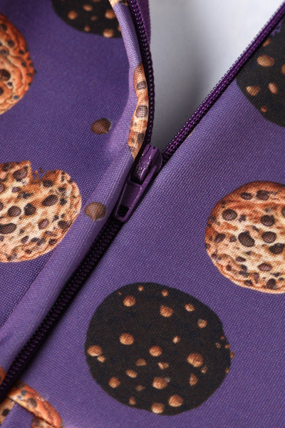 PRE ORDER Amanda Purple Cookie Print Swing Dress
