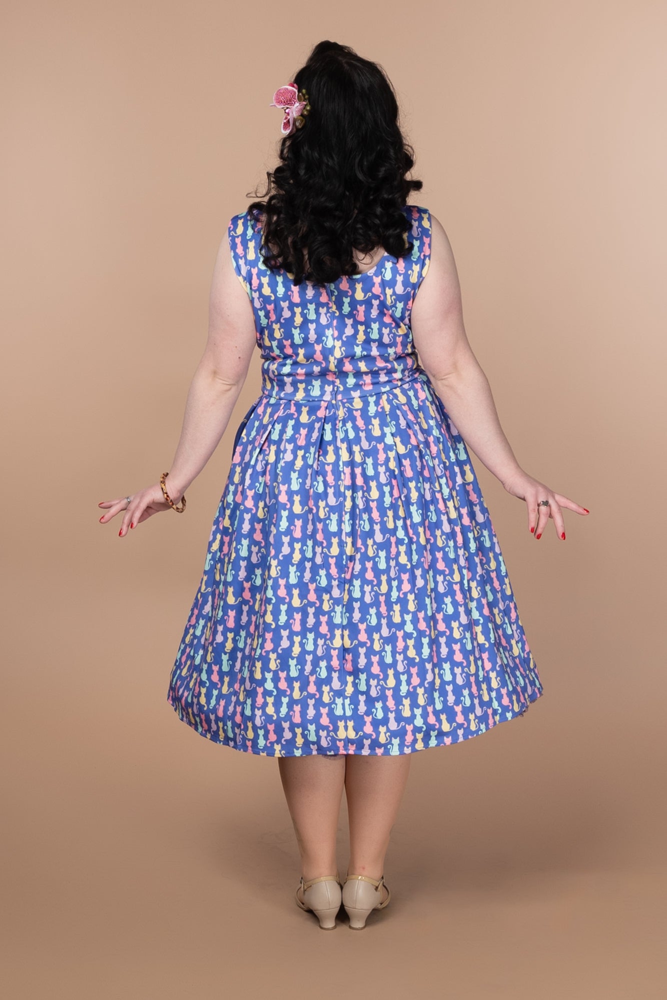 Amanda Multicoloured Cat Swing Dress