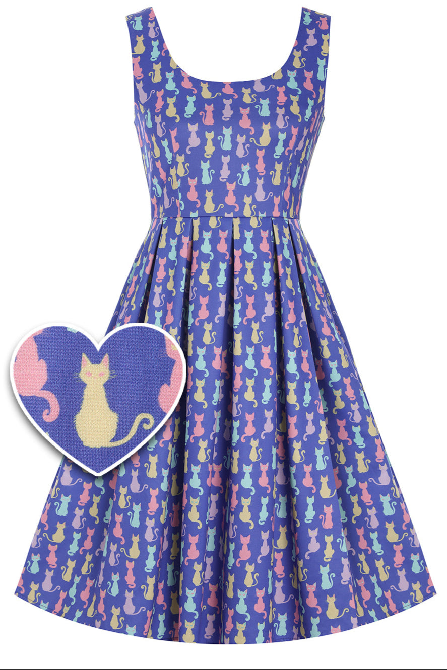 Amanda Multicoloured Cat Swing Dress