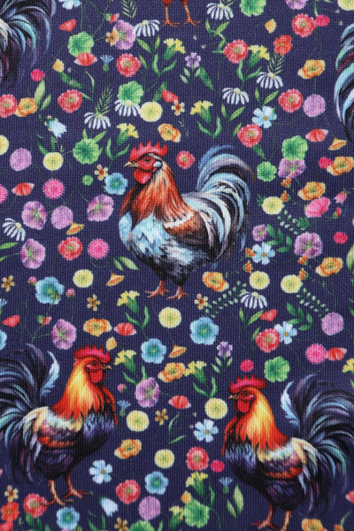 PRE ORDER Amanda Purple Rooster Print Swing Dress