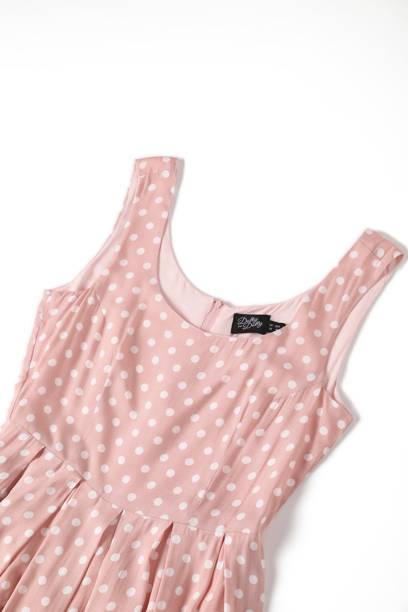 PRE ORDER Amanda Viscose Pink & White Polka Dress - Fully Lined