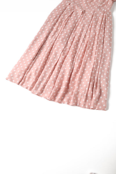 PRE ORDER Amanda Viscose Pink & White Polka Dress - Fully Lined