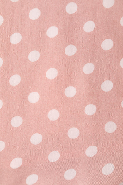 PRE ORDER Amanda Viscose Pink & White Polka Dress - Fully Lined