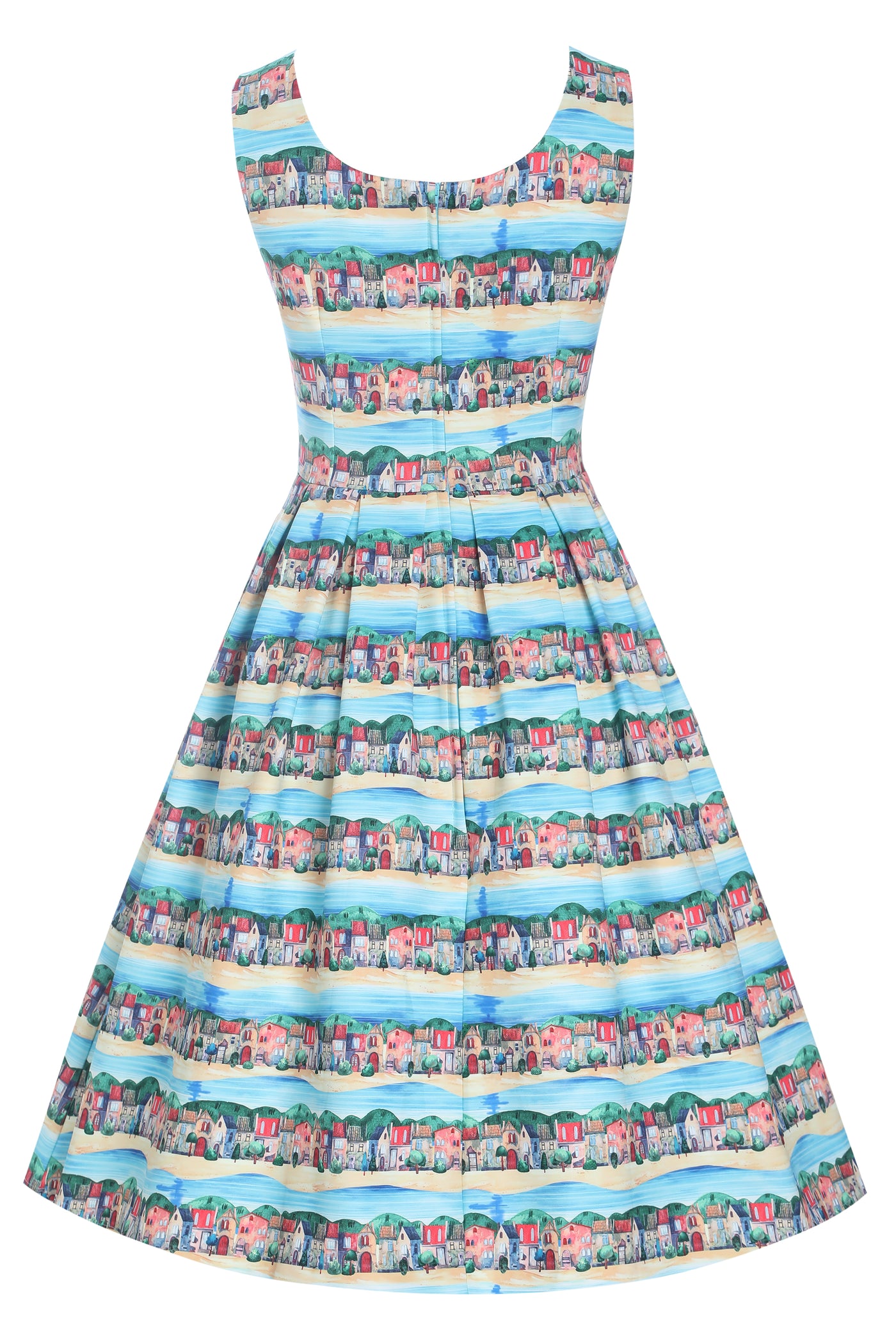 PRE ORDER Scarlette Blue Stretchy Seaside Print Dress