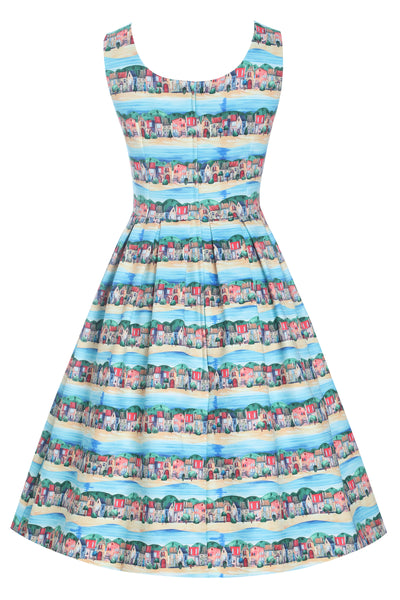 PRE ORDER Scarlette Blue Stretchy Seaside Print Dress