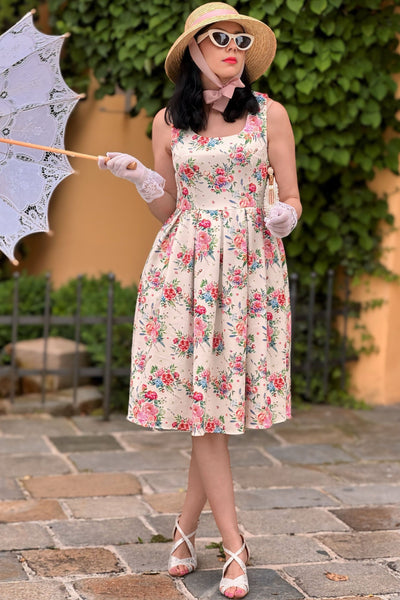 EU STOCK Amanda White English Garden Swing Dress