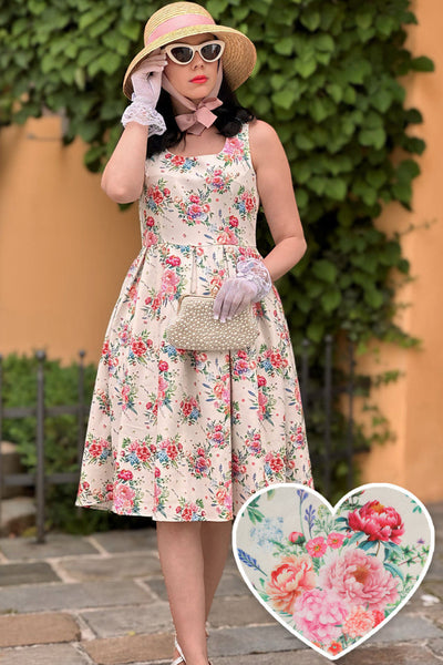 EU STOCK Amanda White English Garden Swing Dress