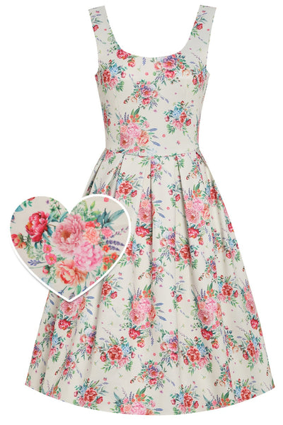 EU STOCK Amanda White English Garden Swing Dress