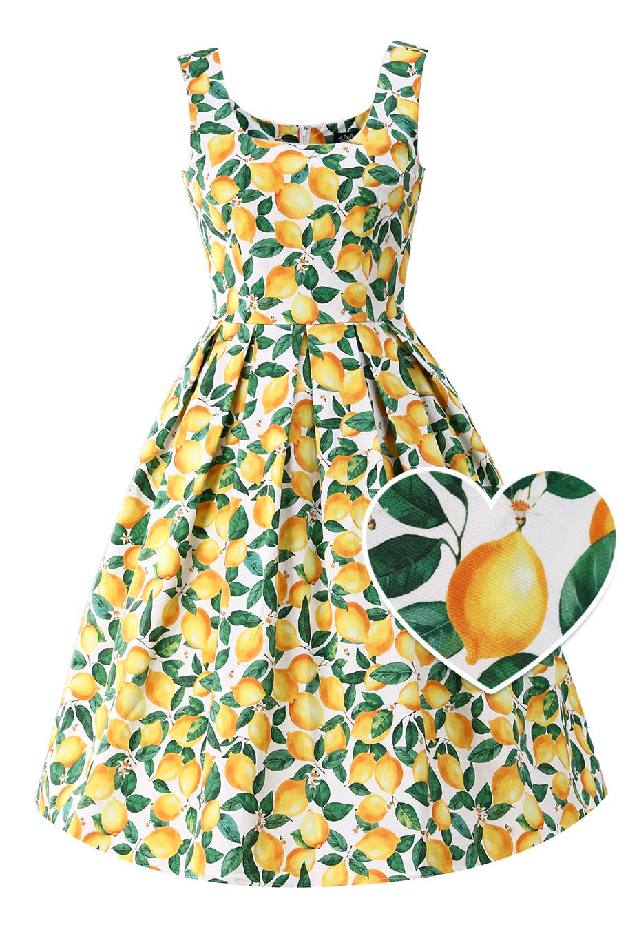 Amanda Lemon Print Dress in White