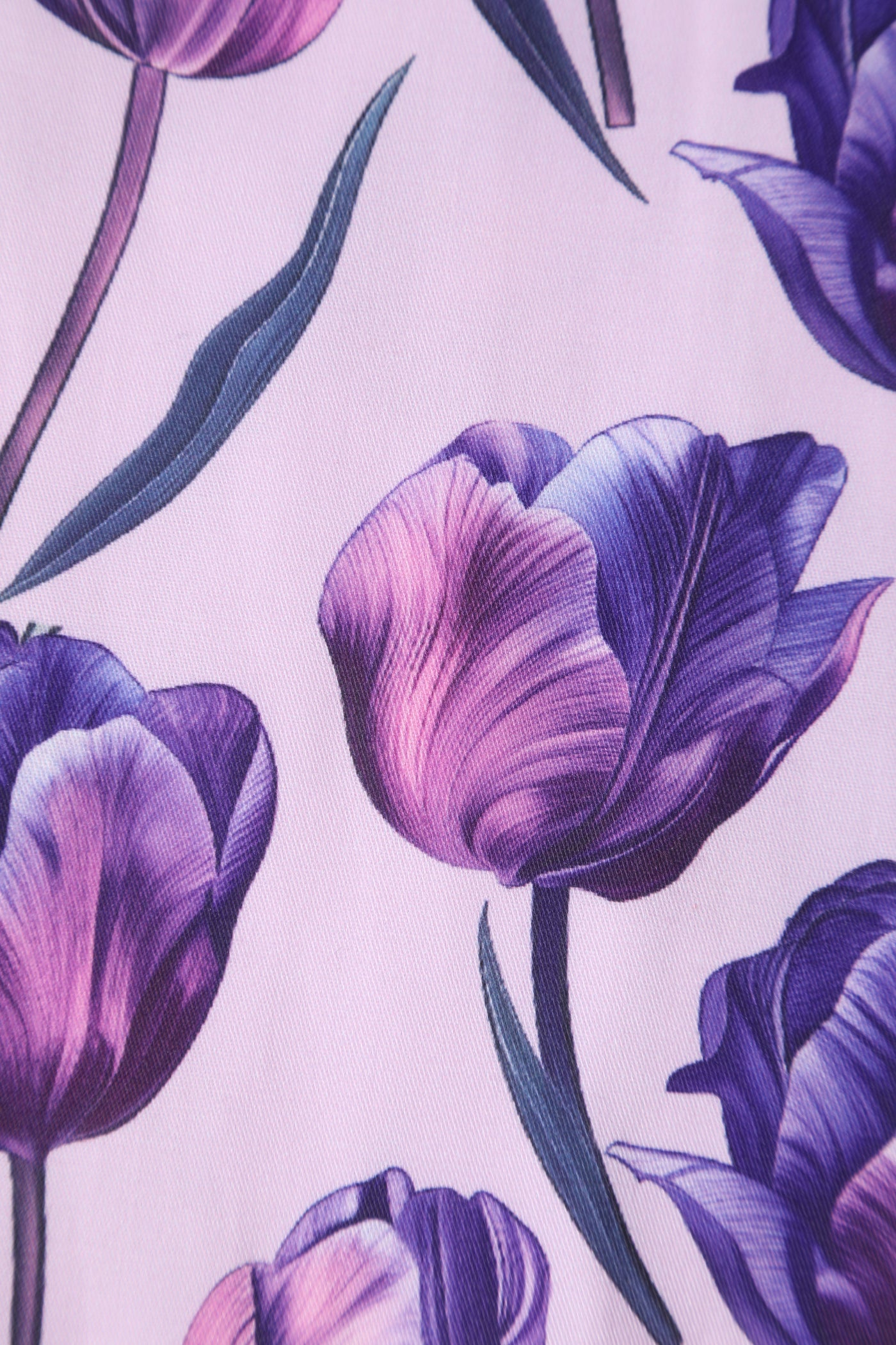 EU STOCK Lisette Purple Three-Quarter Sleeve Tulip Print Bolero