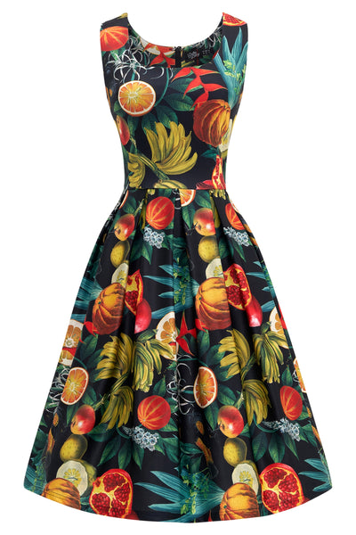Woman's Tropical Summer Fruit Print Swing Dress