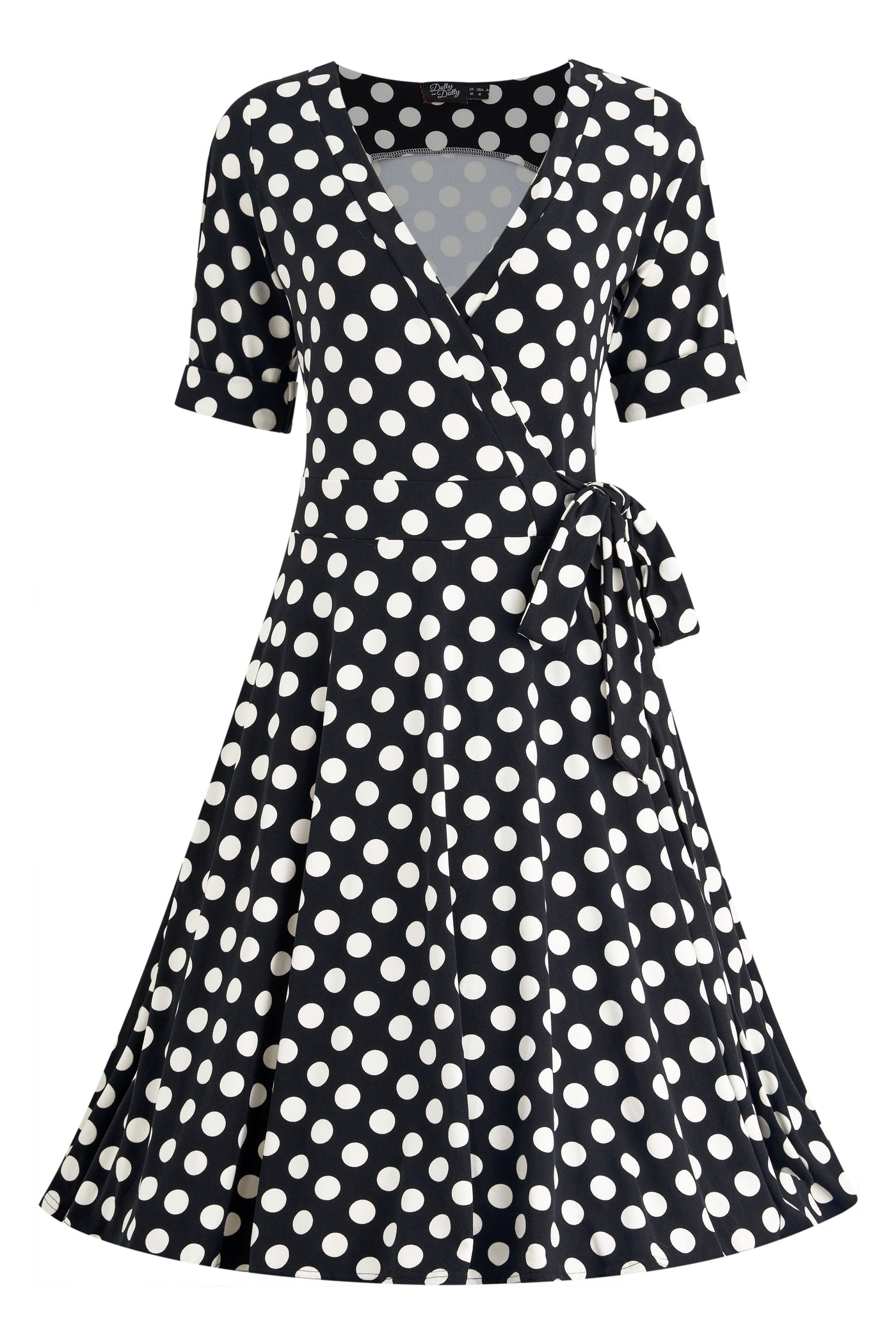 PRE ORDER Matilda Black & White Polka Knit Wrap Dress