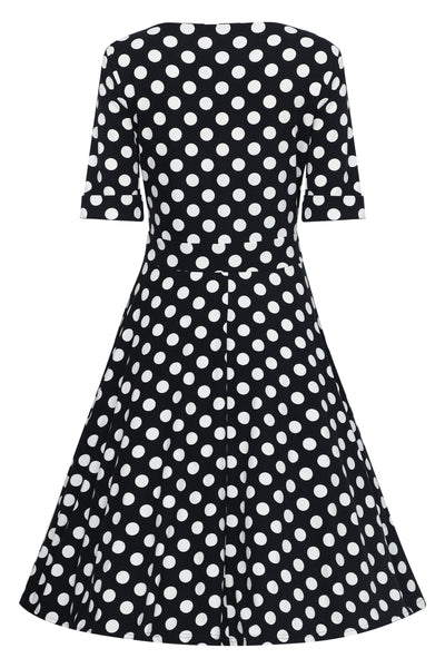 PRE ORDER Matilda Black & White Polka Knit Wrap Dress