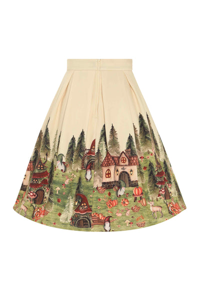 Aisley Gnome Ville Pleated Midi Skirt