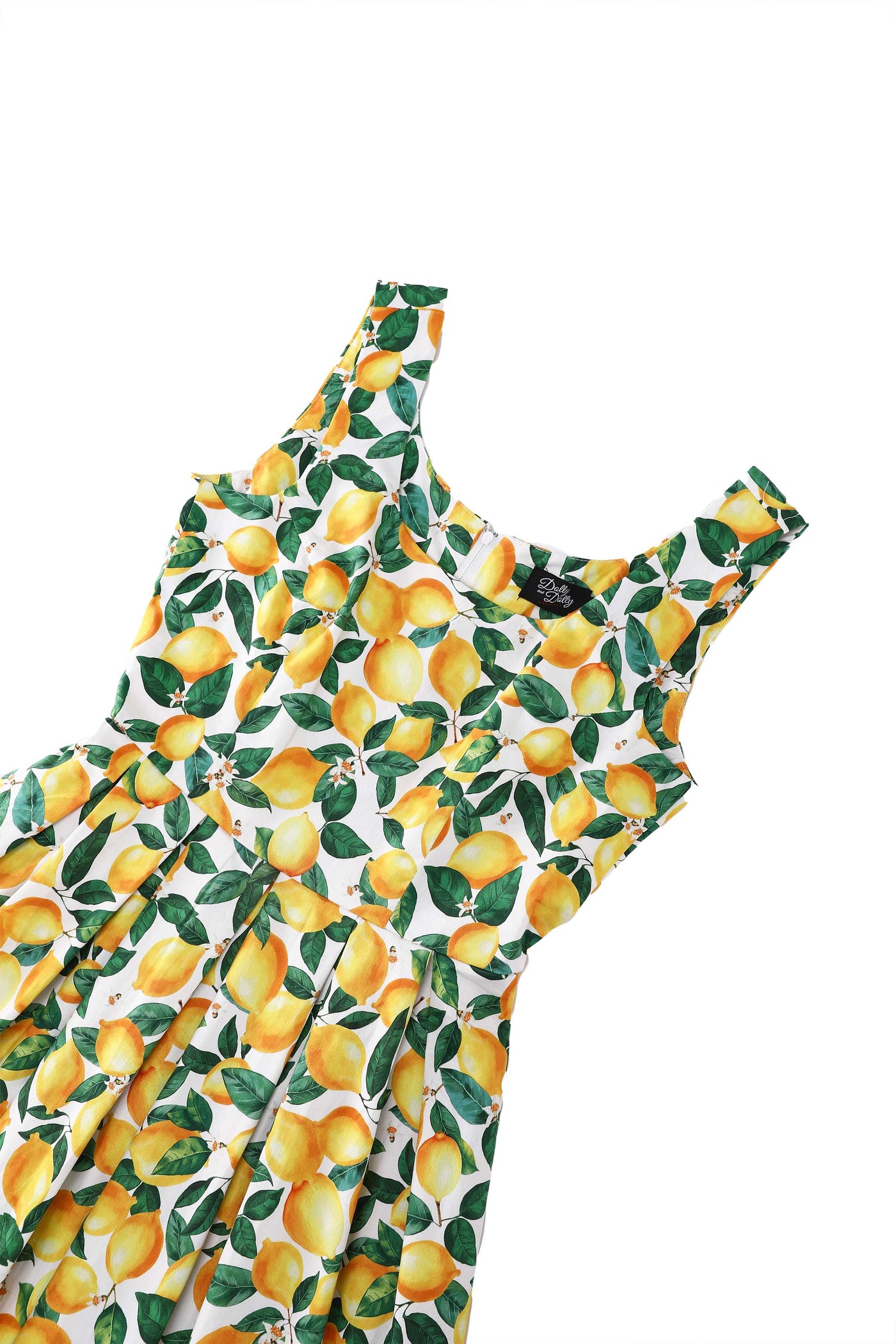 Amanda Lemon Print Dress in White