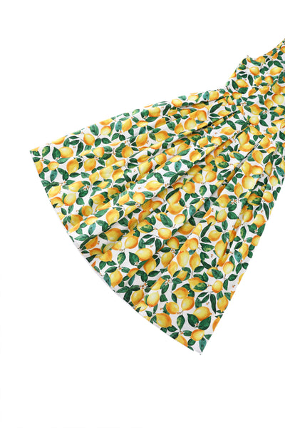 Amanda Lemon Print Dress in White