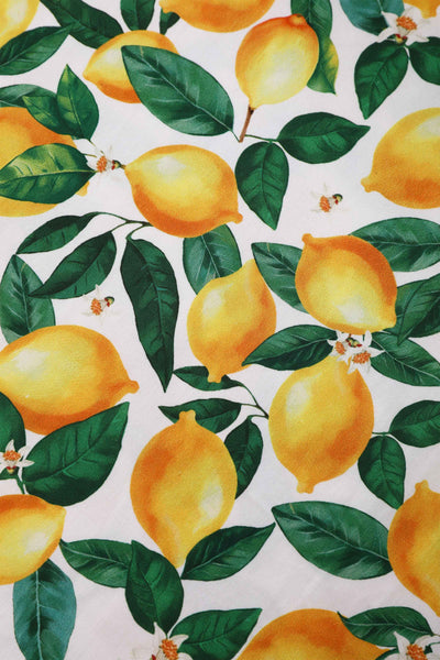 Amanda Lemon Print Dress in White