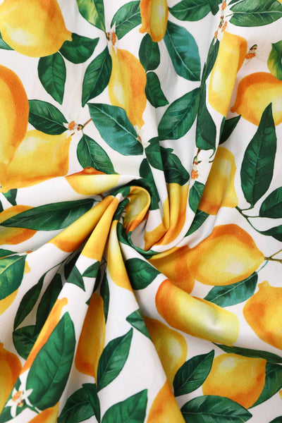 Amanda Lemon Print Dress in White
