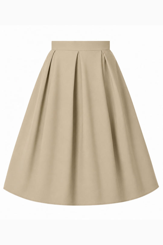 Aisley Beige Pleated Skirt