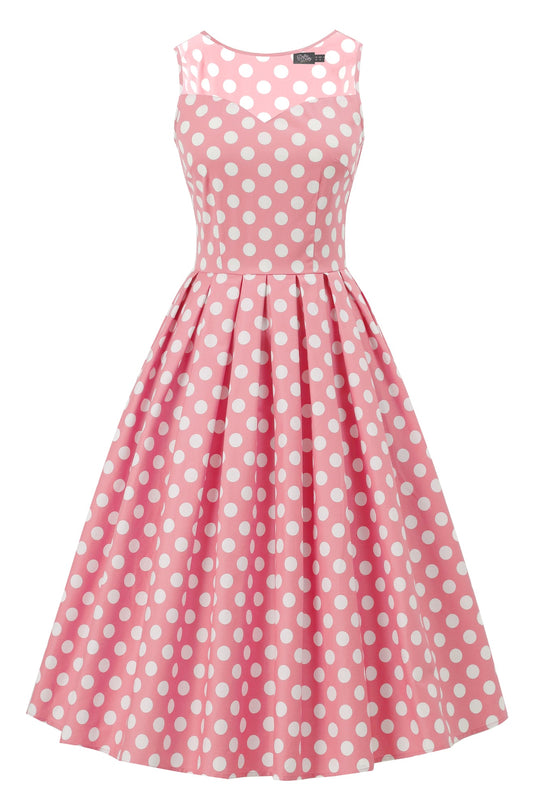 Blair Light Pink Polka Dot Mesh Dress