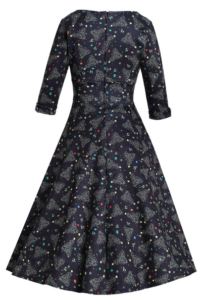 Scarlette Christmas Light Midi Dress In Black