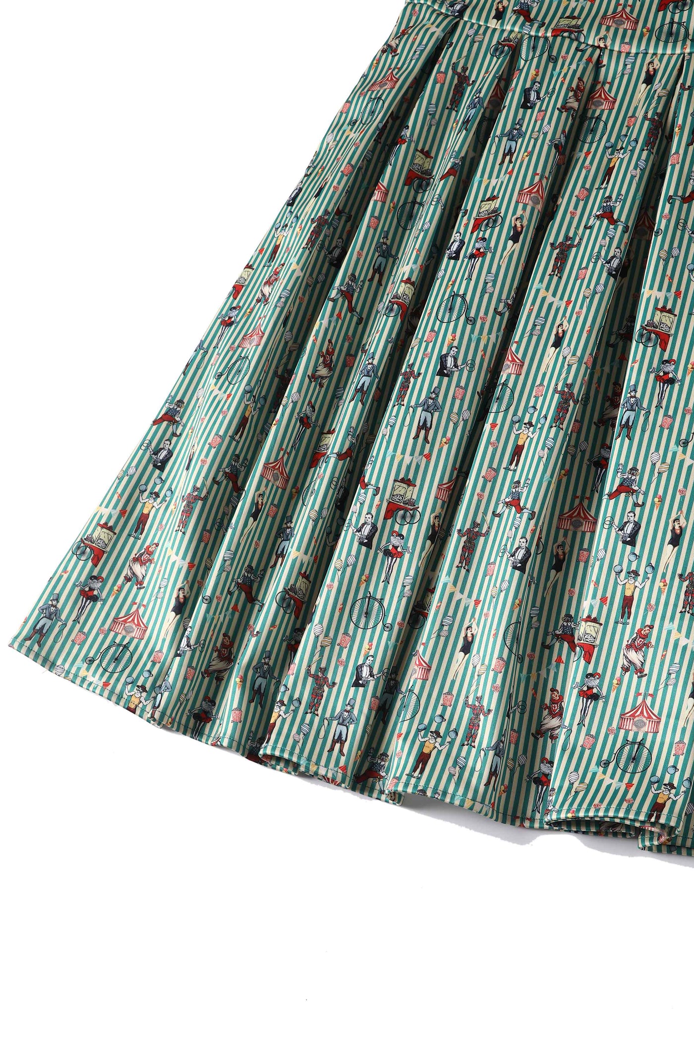 Close up View of Hedgehog and Mushroom Flared Dress in Black