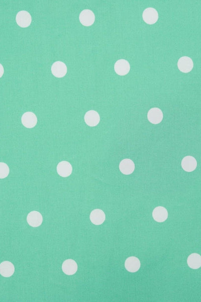 Amanda Scoop Neck Polka Dot Swing Dress in Mint and White