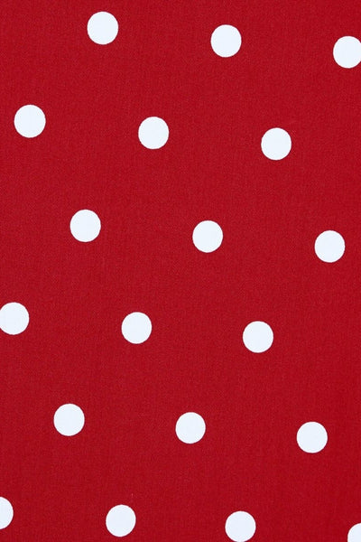 Amanda Scoop Neck Swing Dress Red & White Polka Premium Cotton