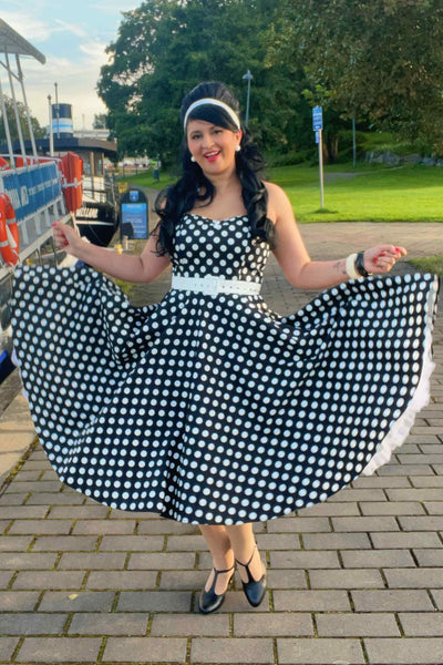 Daisy Black Polka Dot Halter Dress