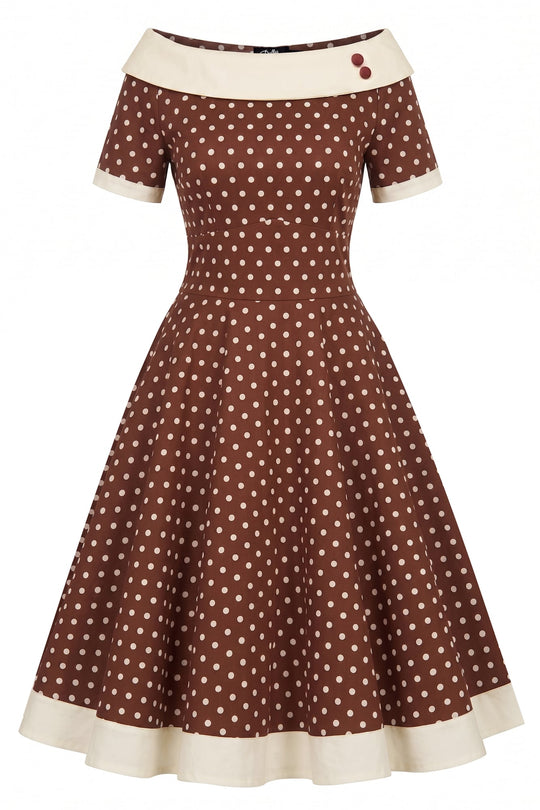 Darlene Brown Polka Dot Dress