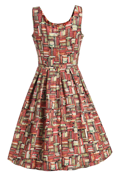 Amanda Book Print Tea Dress