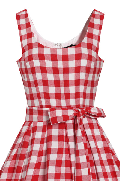 Amanda Red & White Check Swing Dress