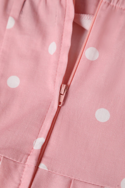 Sophia Rockabilly Halter Neck Swing Dress in Light Pink