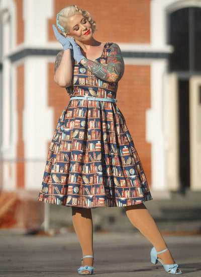 Amanda Library Book & Owl Swing Dress