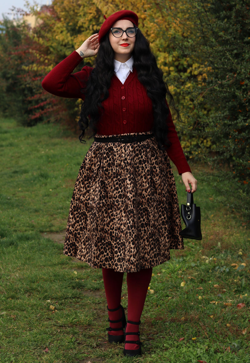 PRE-ORDER Carolyn Leopard Print Swing Skirt