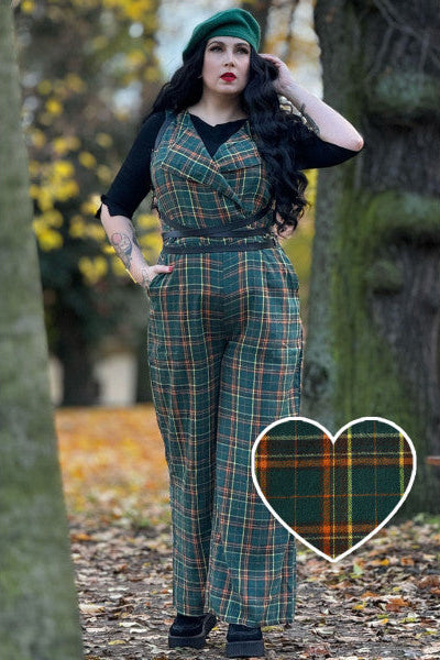 Sylvia Green Tartan Jumpsuit