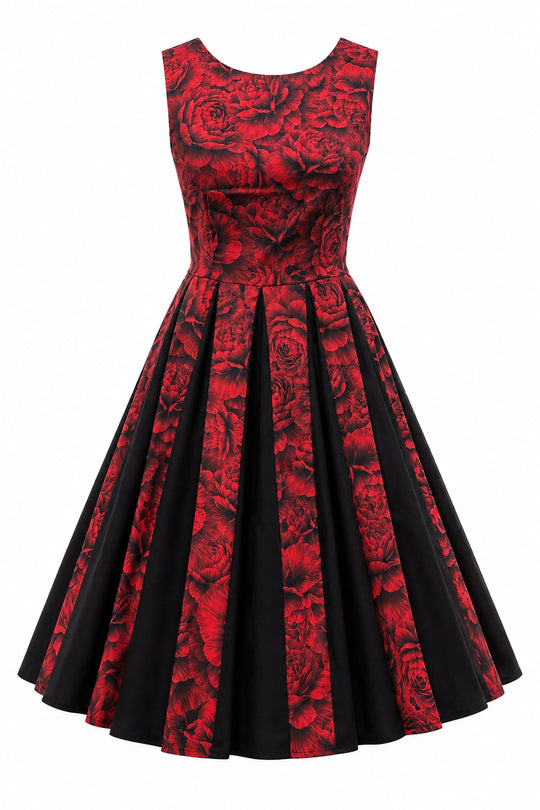 Judith Gothic Peony Pleated Dress