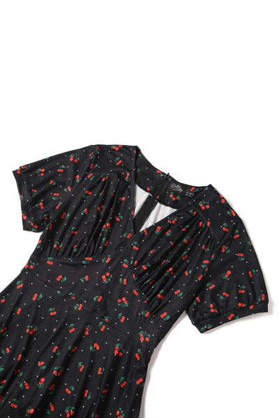 Retro Black Cherry Tea Dress