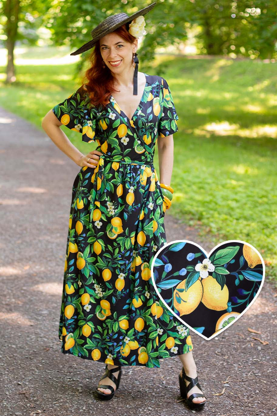 Georgina Lemon Maxi Wrap Dress