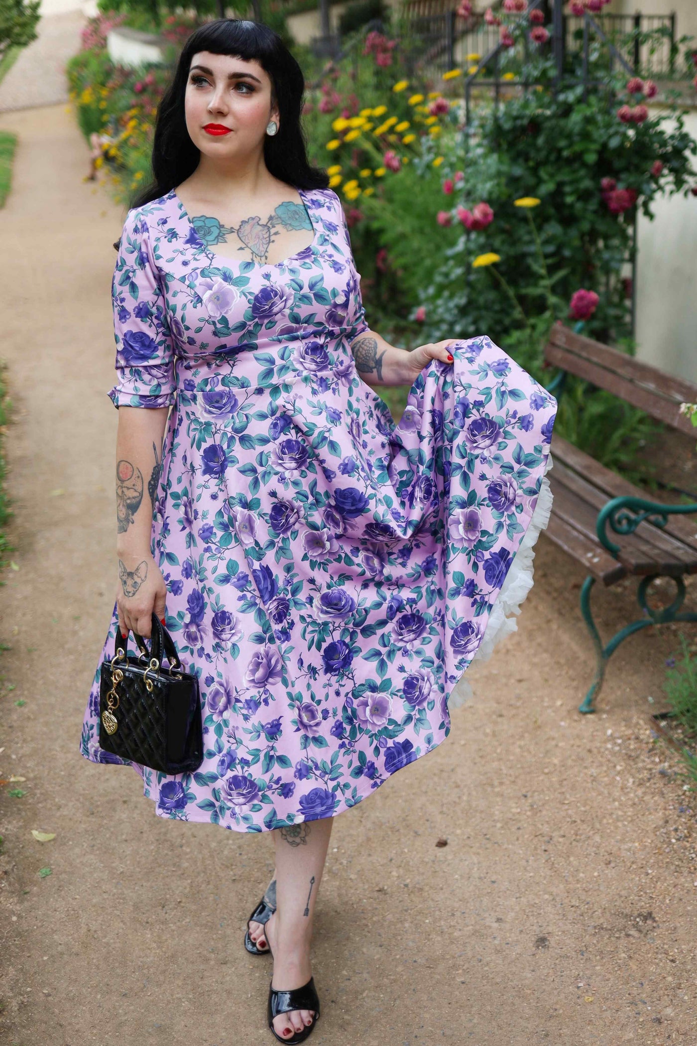 Scarlette Lilac Rose Midi Dress