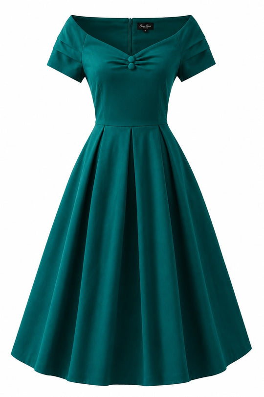 Lily Teal Green Off Shoulder Dress