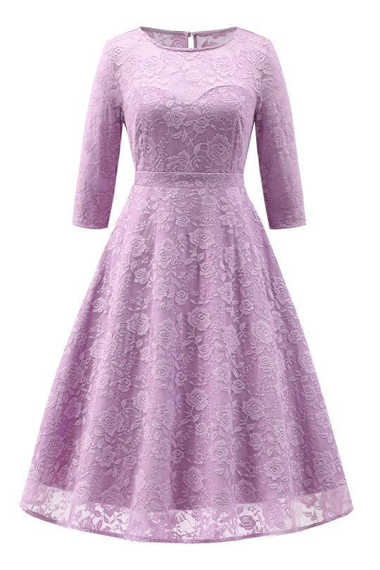 Madeline Lilac Floral Lace Dress