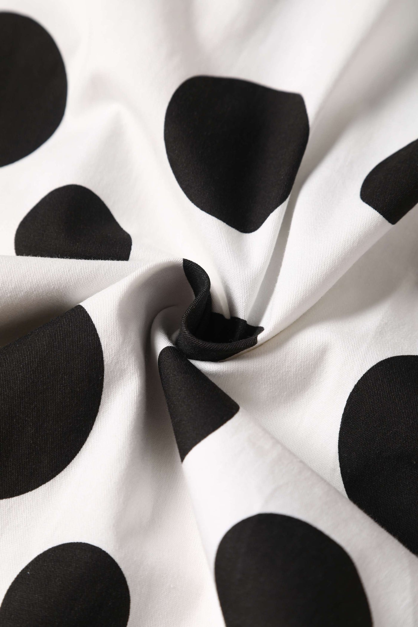 Maria White Vintage Large Black Spots Print Swing Dress