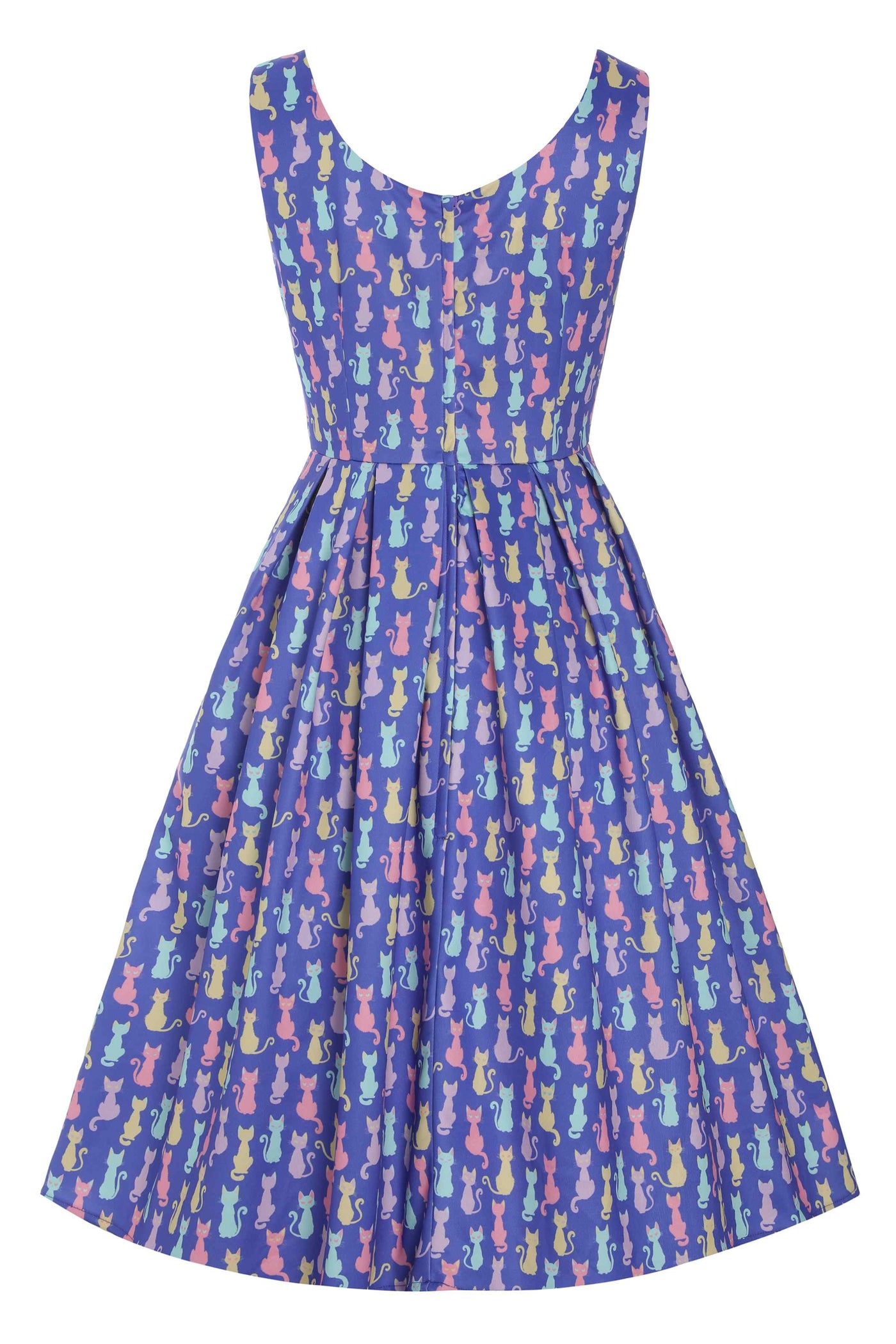 Back view of Multicoloured Cat Swing Dress
