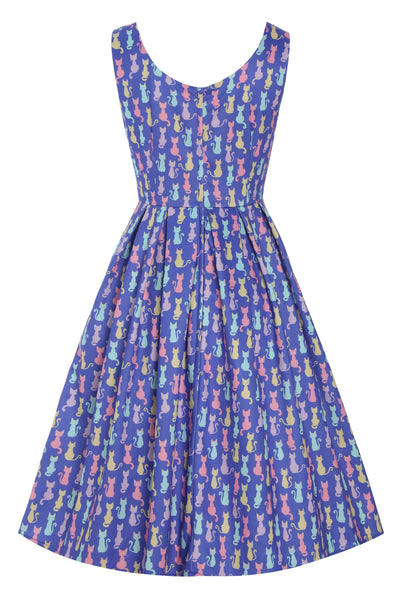 Back view of Multicoloured Cat Swing Dress