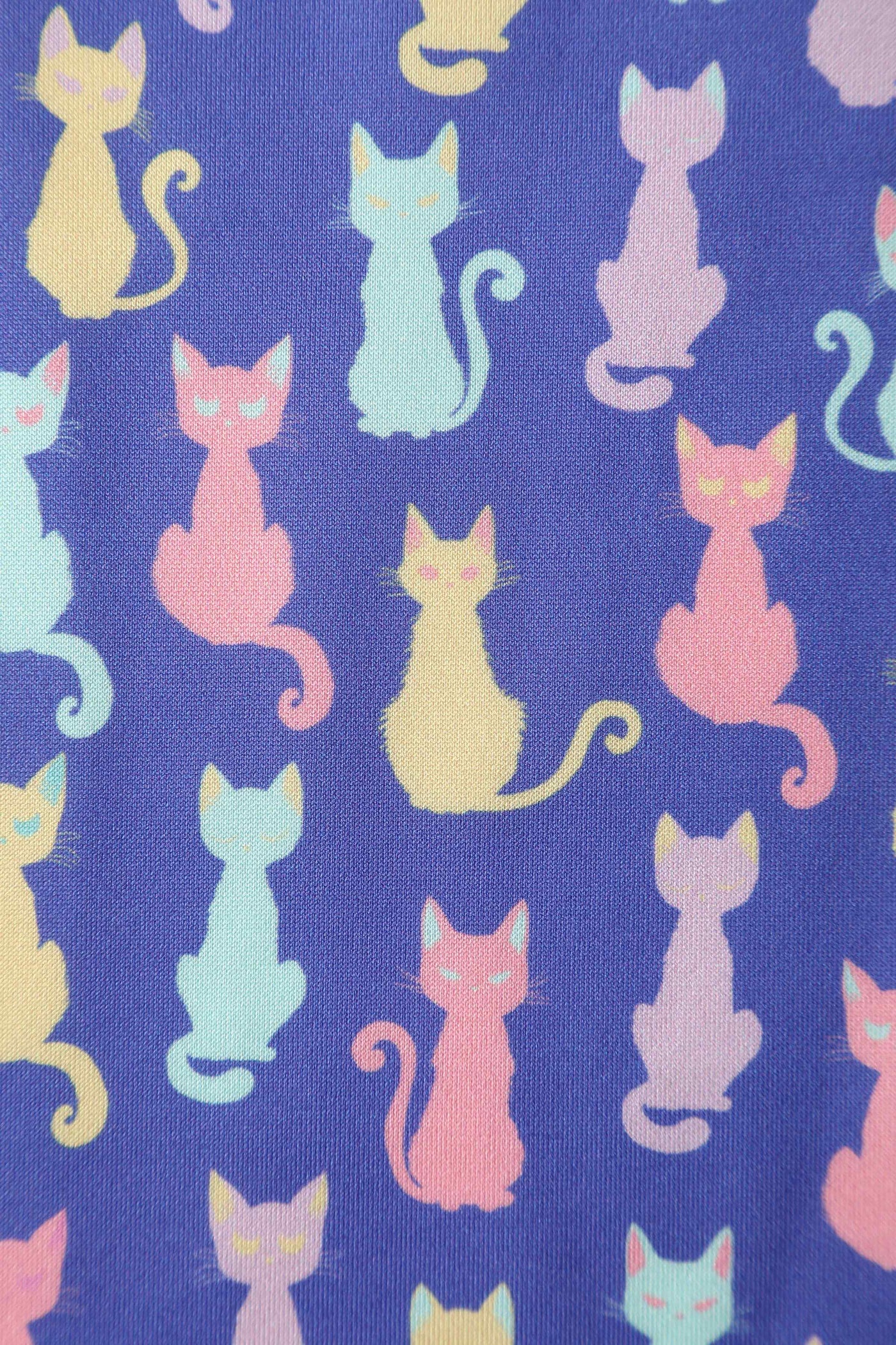 Close up view of Multicoloured Cat Swing Dress