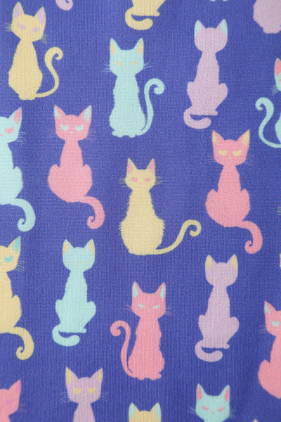 Close up view of Multicoloured Cat Swing Dress
